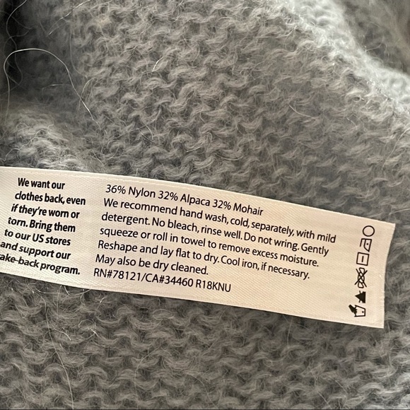 Eileen Fisher Gray Mohair Alpaca Crew Neck Sweater Size M - Picture 10 of 11